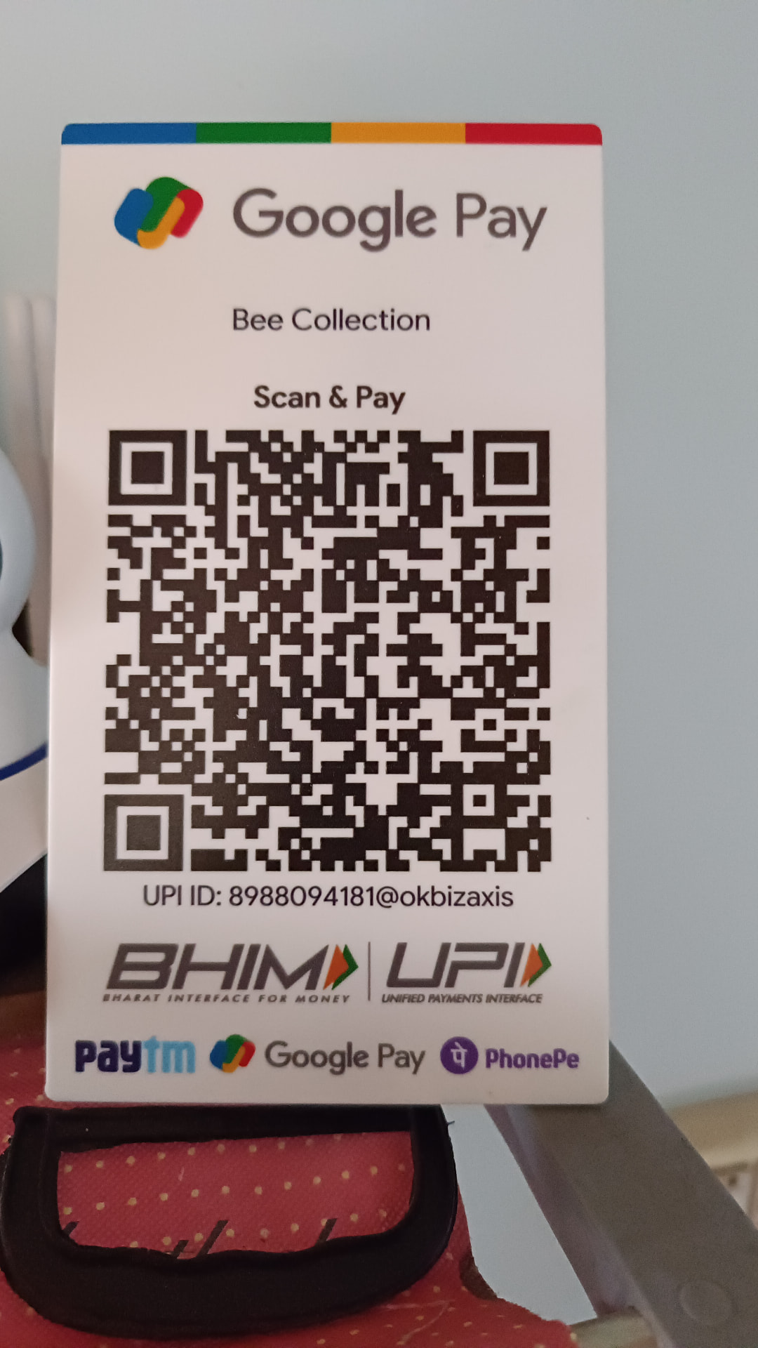 Bee Collection UPI Scan & Pay QR code