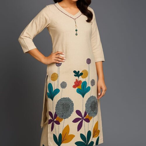 Women Khadi Coat Set (2-pc)