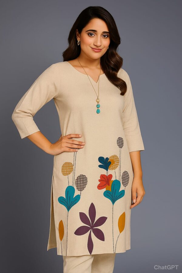 Women Khadi Coat Set (2-pc)