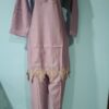 Women Purple Front Cut Work Coat Set