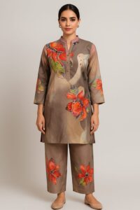 Women Autumn Bloom 2-pc Cotton Coat Set