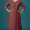 Double-Shaded Stylish Maroon Silk Kurta