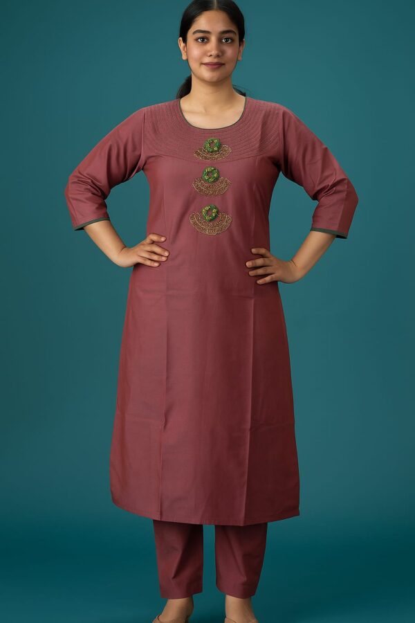 Double-Shaded Stylish Maroon Silk Kurta