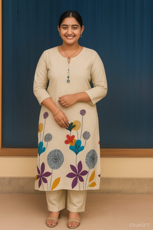 Women Khadi Coat Set (2-pc)