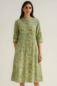 Green Flowered Kurti Single PC