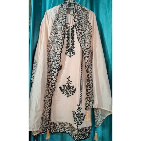 Light Pink 3-pc Suit Taffeta Silk Suit with Linning