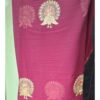 Chiffon Maroon Saree with beautiful peacock golden embroidery