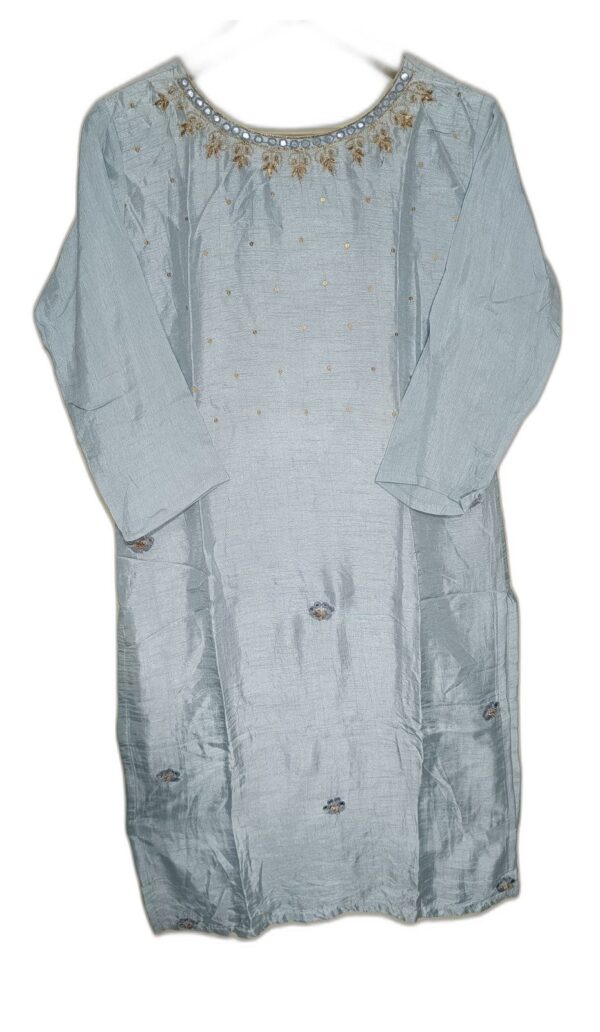 Sky Blue Maslin Suit with beautiful Sharara and Dupatta