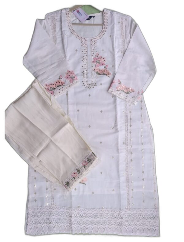 Masleen Off-White 3-Pc Suit Set with Linning