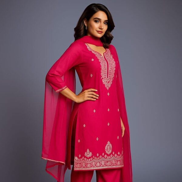 Magenta Lycra 3-Pc Suit Set