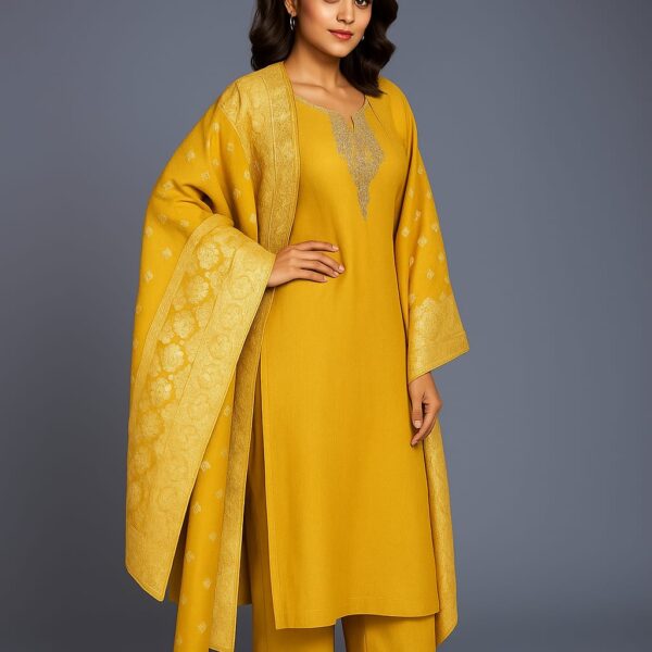 Yellow Silk Suit with Banarasi Dupatta