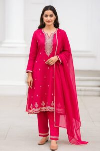 Magenta Lycra 3-Pc Suit Set