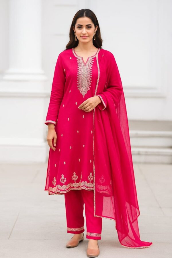Magenta Lycra 3-Pc Suit Set