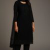 Women Black Georgette Kurta 3-pc Suit Set