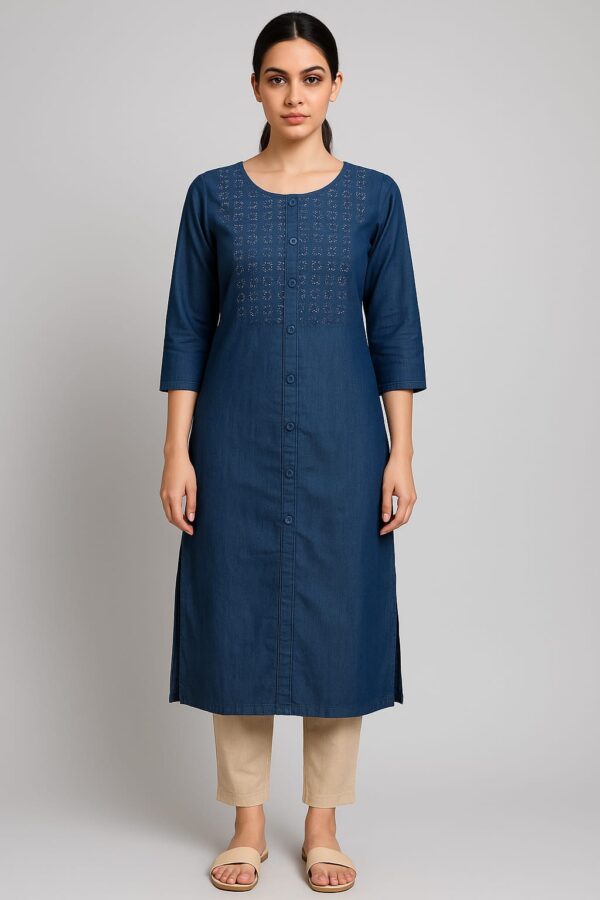 Stylish Blue Denim Kurti