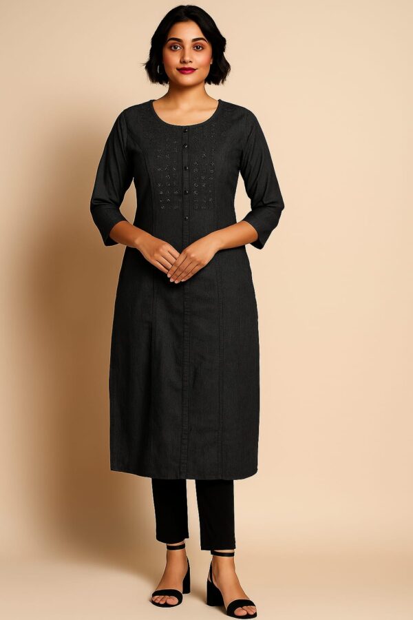 Black Stylish Denim Kurti