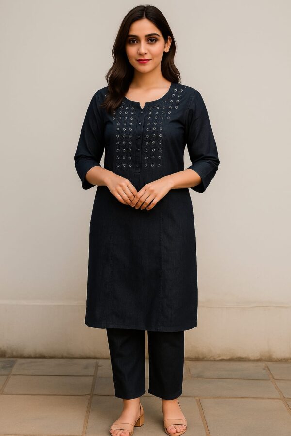Black Stylish Denim Kurti