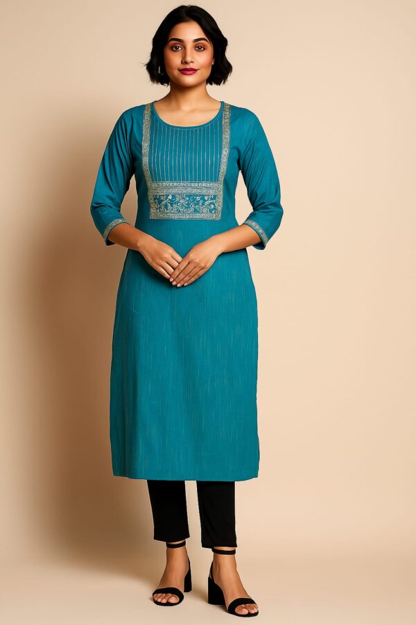 Teal Blue Silk Kurta