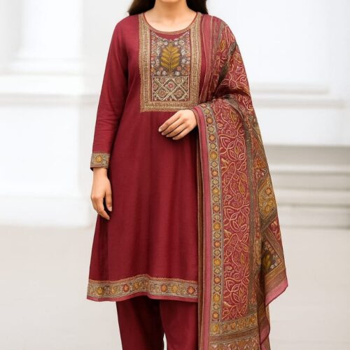 Women Silk Blend Full Suit Set