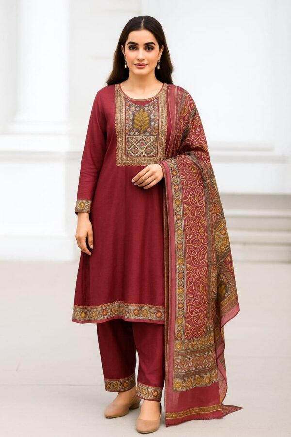 Women Silk Blend Full Suit Set