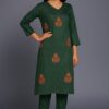 Green Cotton Single Piece Kurti