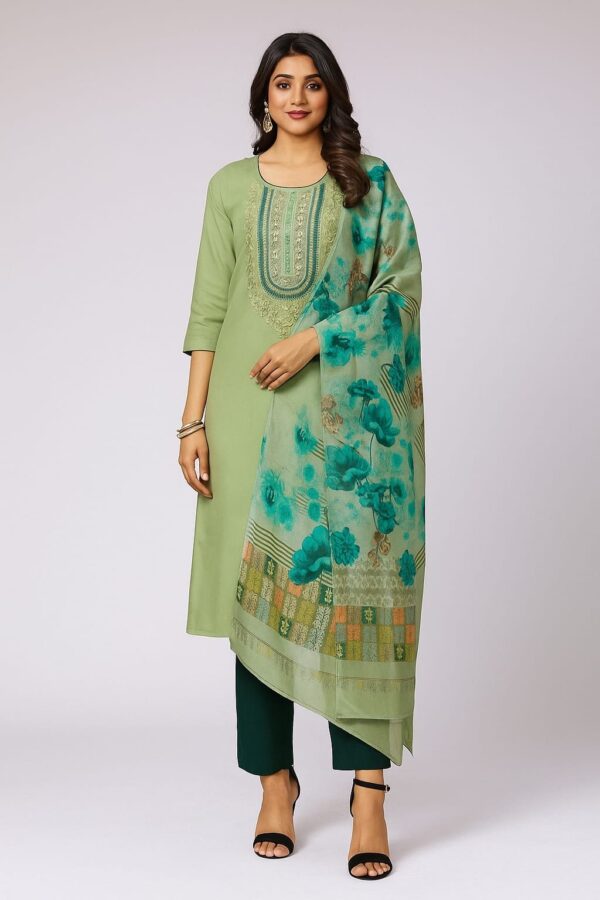 Women 3-piece Silk Full Suit Set