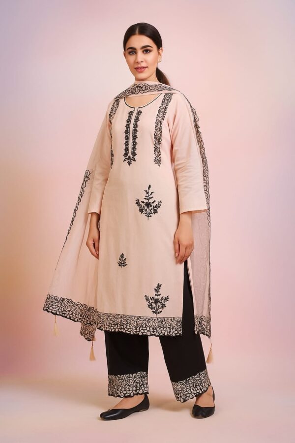 Light Pink 3-pc Suit Taffeta Silk Suit with Linning