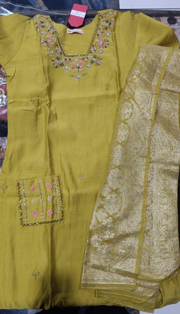Mustard-Yellow Stylish 3-piece Suit Set