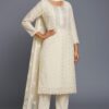 Women Off-White Georgette full 3-pc Suit Set