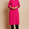 Magenta Beautiful Stretchable Single Piece Kurti