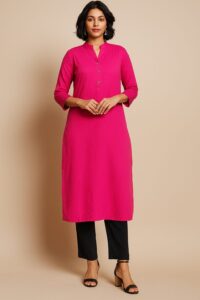 Magenta Beautiful Stretchable Single Piece Kurti