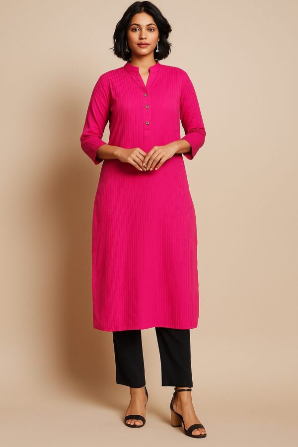 Magenta Beautiful Stretchable Single Piece Kurti