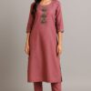 Double-Shaded Stylish Maroon Silk Kurta