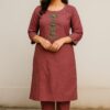 Double-Shaded Stylish Maroon Silk Kurta