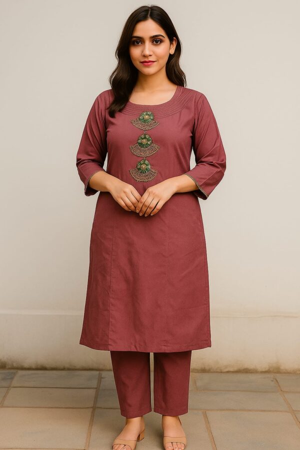 Double-Shaded Stylish Maroon Silk Kurta