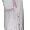 White pure malmal cotton 3 pc suit set anarkali