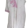 White pure malmal cotton 3 pc suit set anarkali