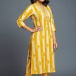 Beautiful ✨Women Yellow Pure Cotton Coat Set 2-Pc⭐