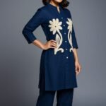 Beautiful✨Women Blue Silk Coat Set (2-pc)⭐