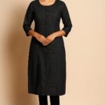 Beautiful ✨Women Black Stylish Denim Kurti⭐ (Large Size)