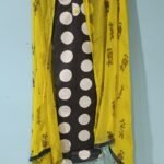 Unstitched Cotton Black Suit with Yellow Dupatta