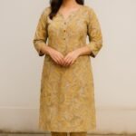 Yellow Flowered Cotton Kurti