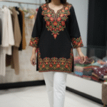 Kashmiri Short Black Kurti