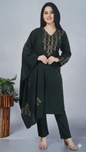 Green Wool-Blend Suit